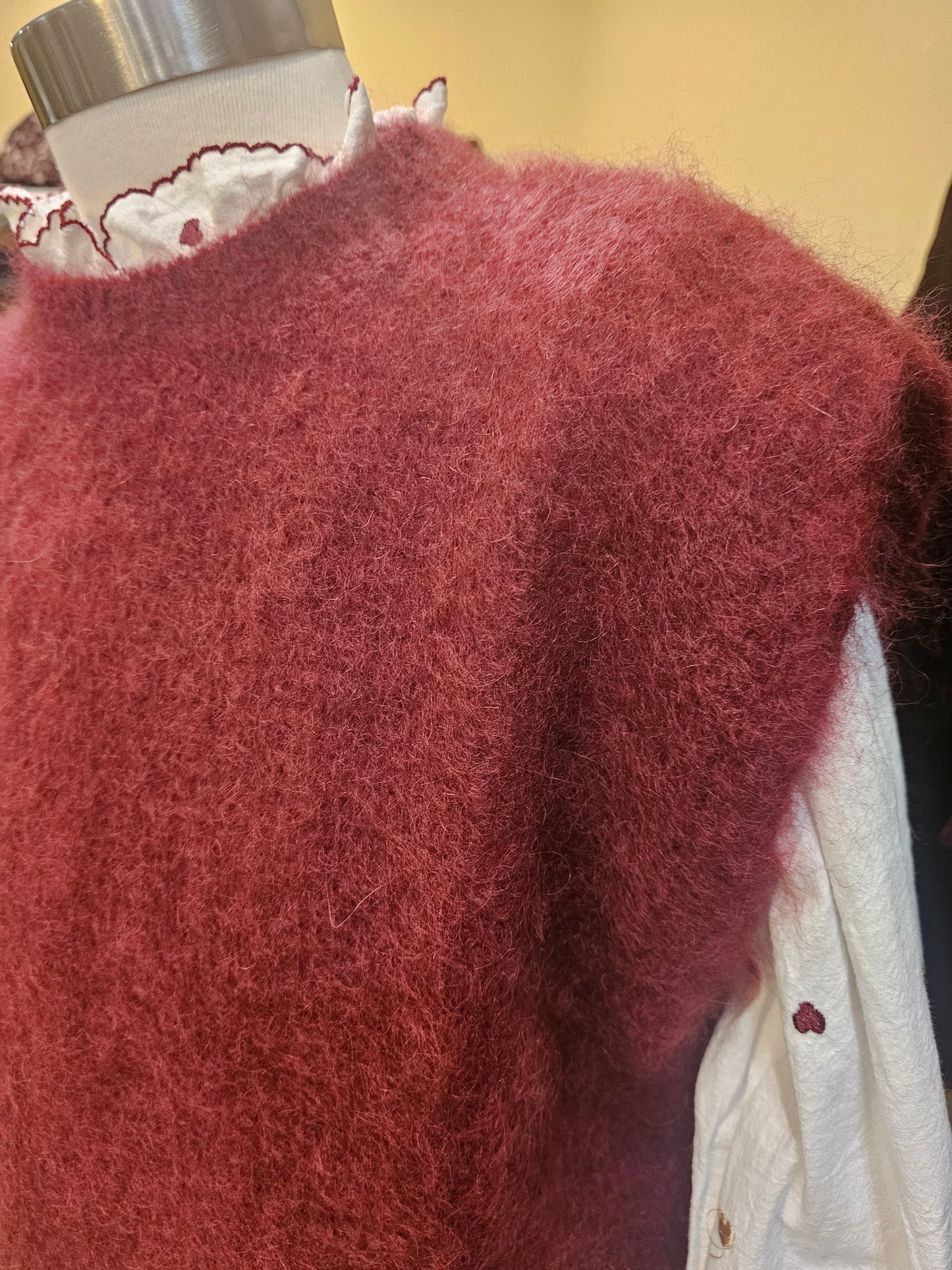 Pull sans manche mohair