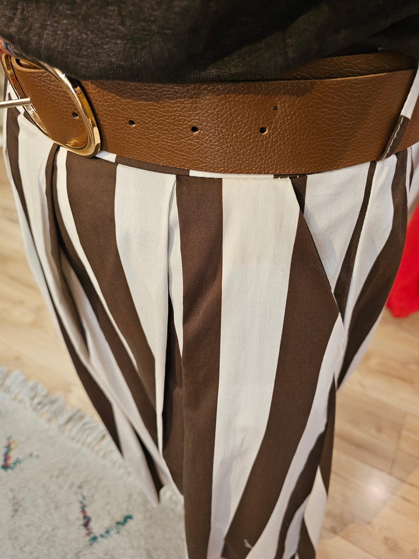 Jupe rayée chocolat Johanna Paris