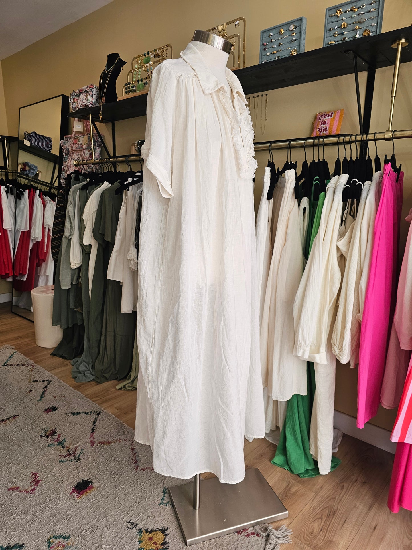 Robe en voile de coton ecru johanna paris