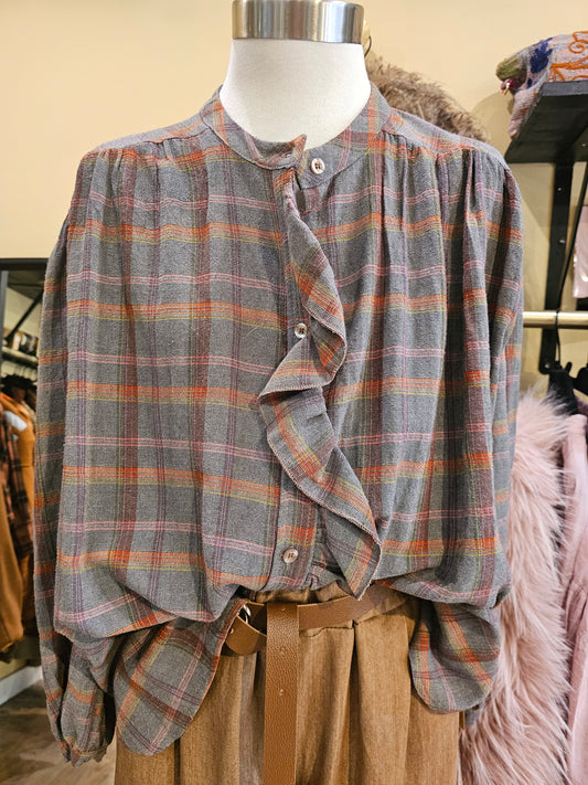 Chemise à volants à carreaux – Johanna Paris