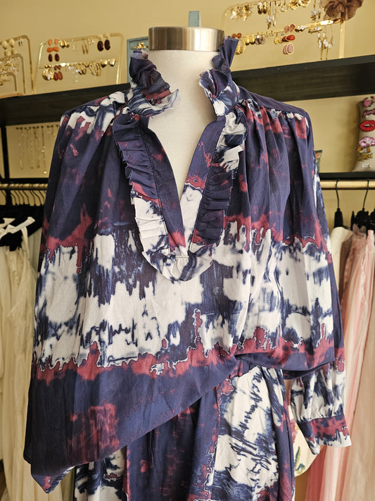 Chemise tye and dye marine Johanna paris