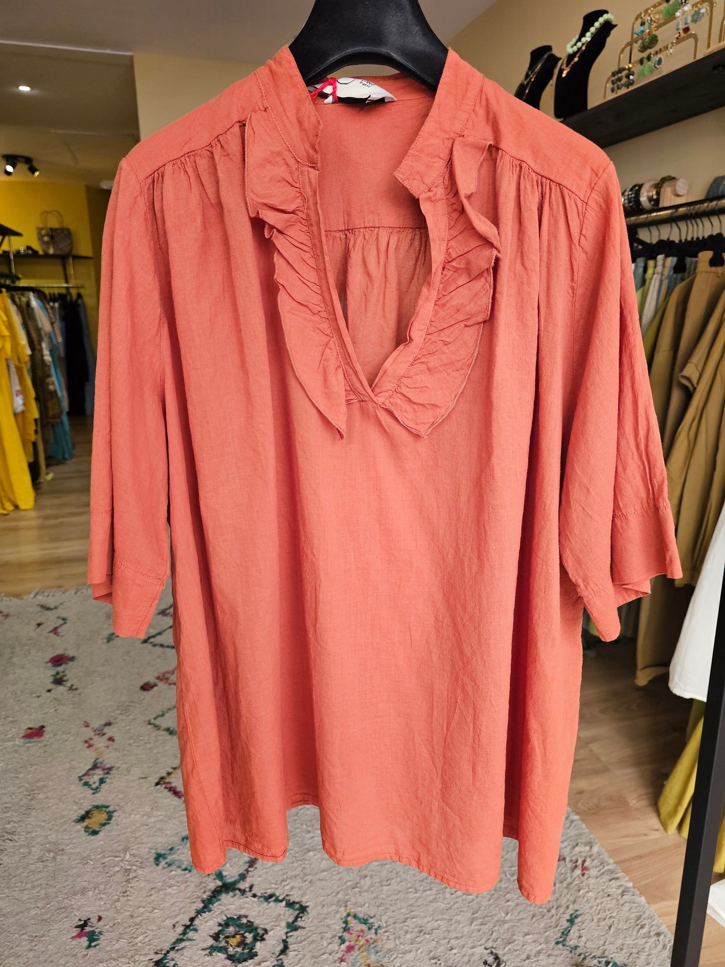 Top en voile de coton terracotta johanna paris