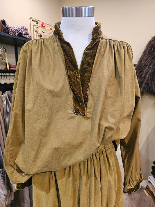 Blouse col velours Johanna Paris