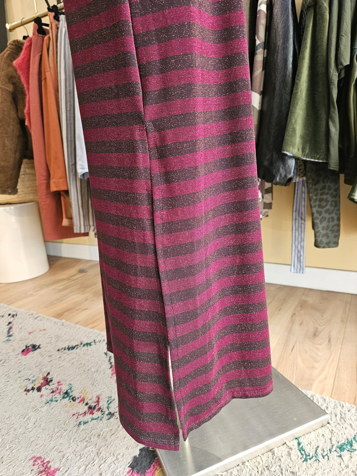 Robe en lurex prune et marron johanna paris