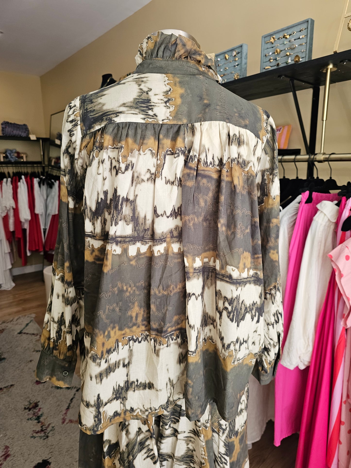 Blouse tye and dye kaki johanna paris