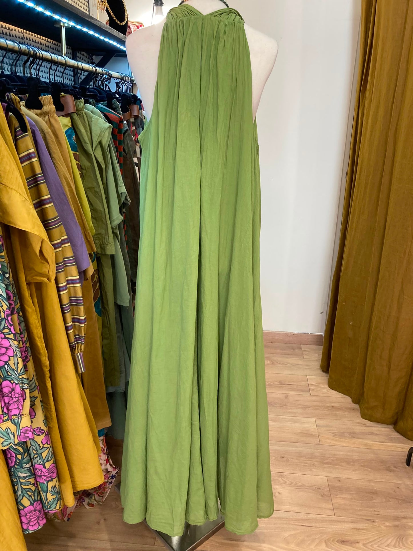Robe coton vert amande Johanna Paris