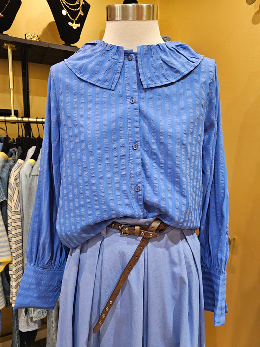 Chemise rayée ton sur ton