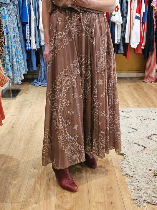Jupe bandana marron