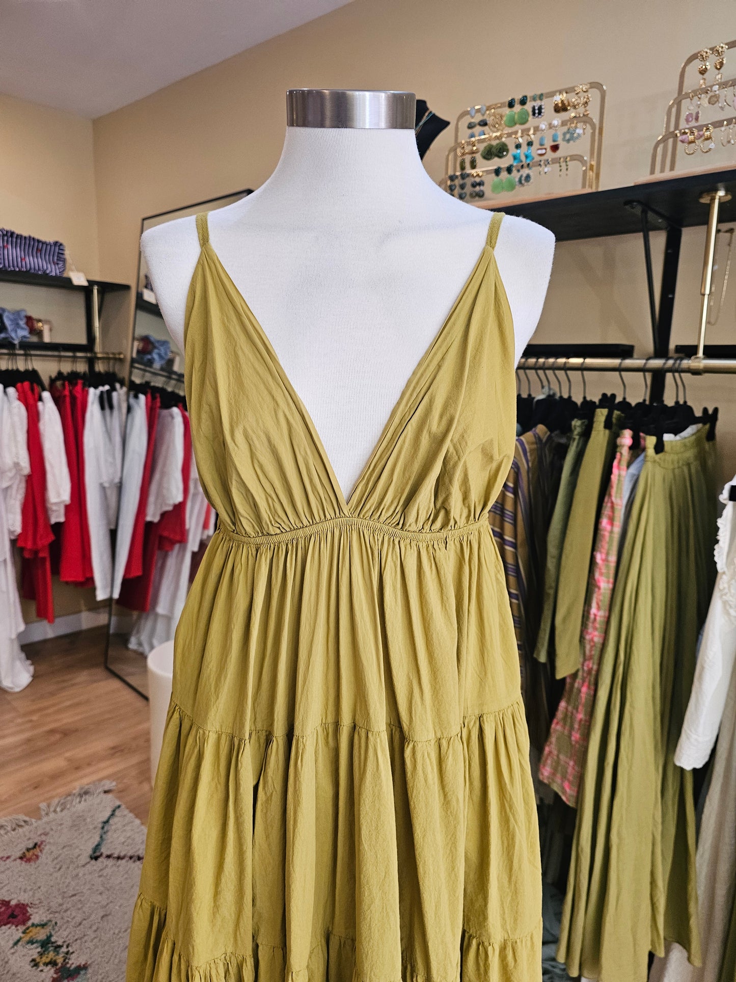 Robe à bretelles vert tilleul Johanna Paris