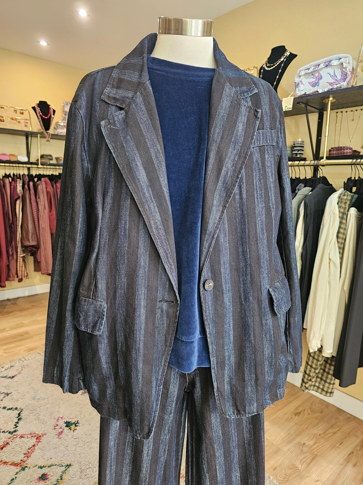 Veste en jean rayée oversize