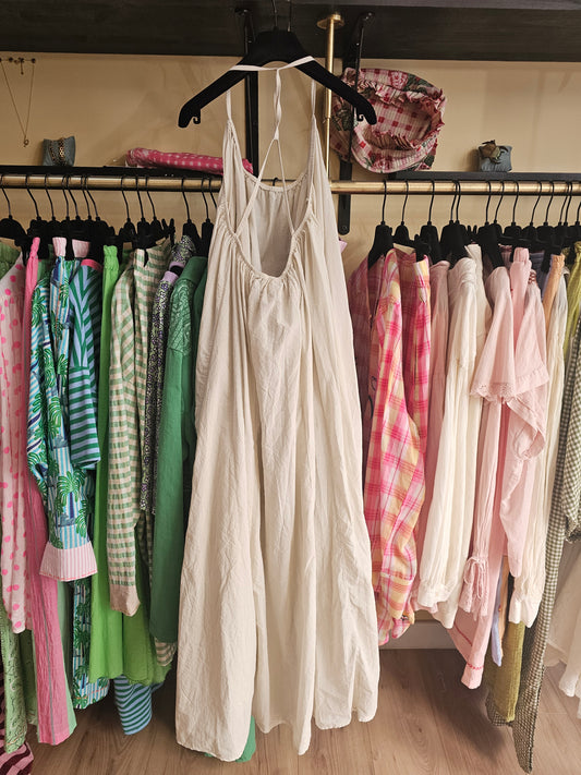 Robe beige en voile de coton Johanna Paris