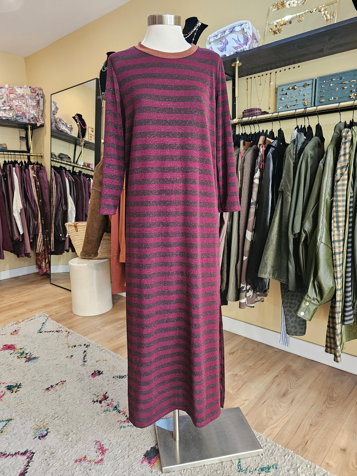 Robe en lurex prune et marron johanna paris