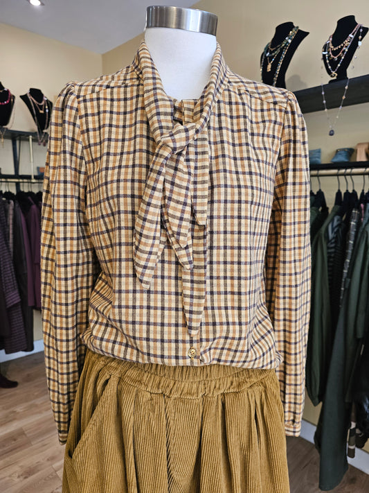 Chemise à carreaux col nœud Johanna Paris