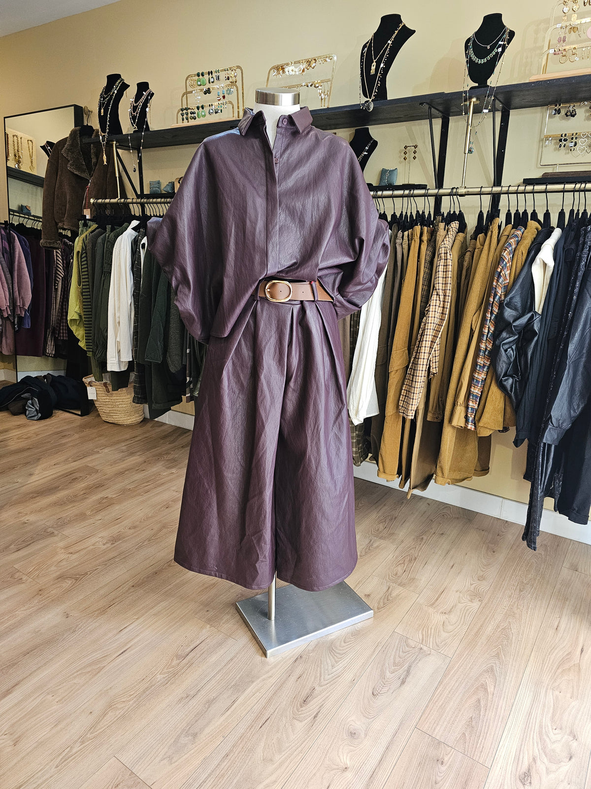 Pantalon jupe culotte prune Johanna Paris