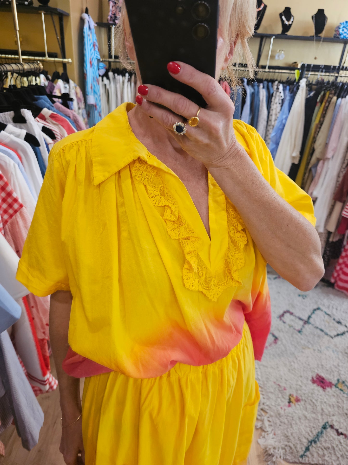 Top jaune et rose Johanna Paris