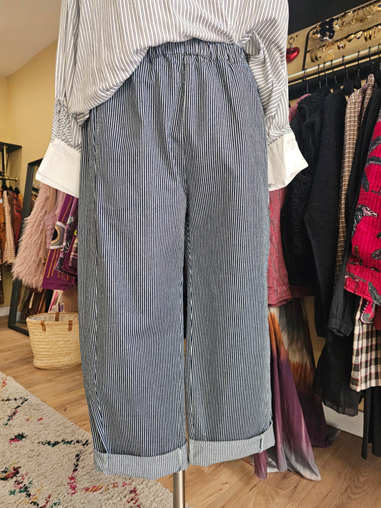 Pantalon magique jean rayon bleu et blanc