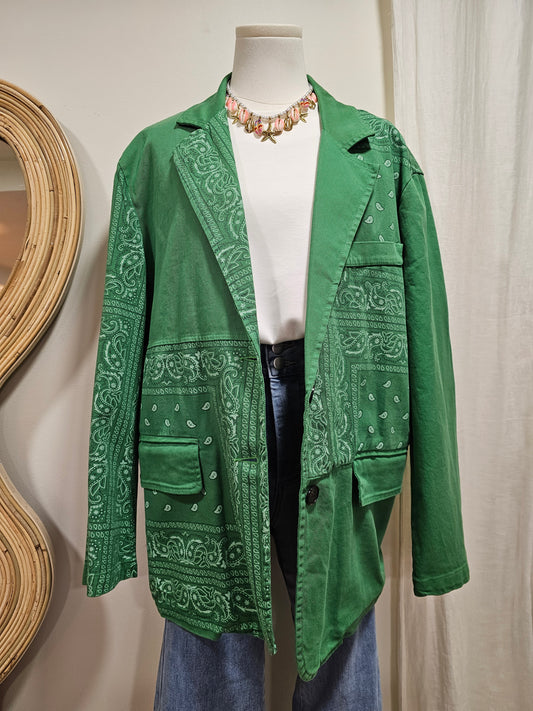 Veste bandana verte oversize