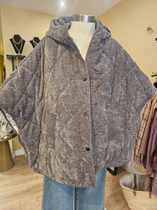 Poncho large en velours