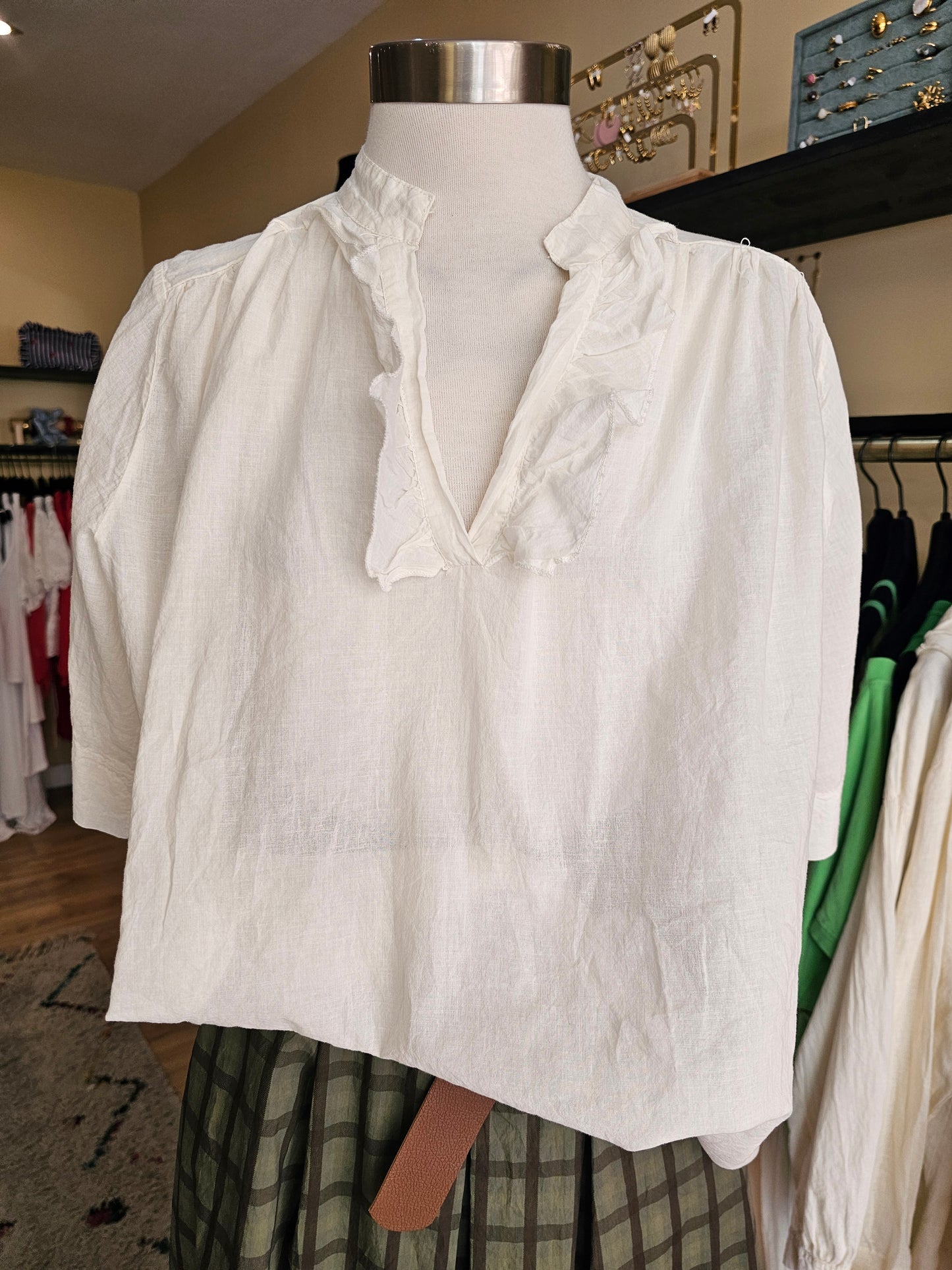 Top en voile de coton ecru Johanna paris