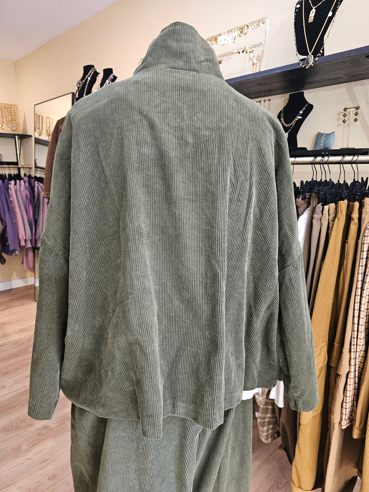 Veste en velours cotelé kaki Johanna Paris