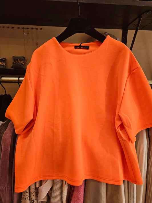 Tshirt molletonné orange fluo