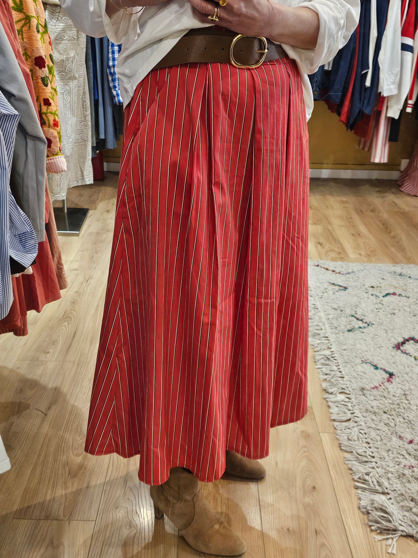 Jupe rayée rouge Johanna Paris