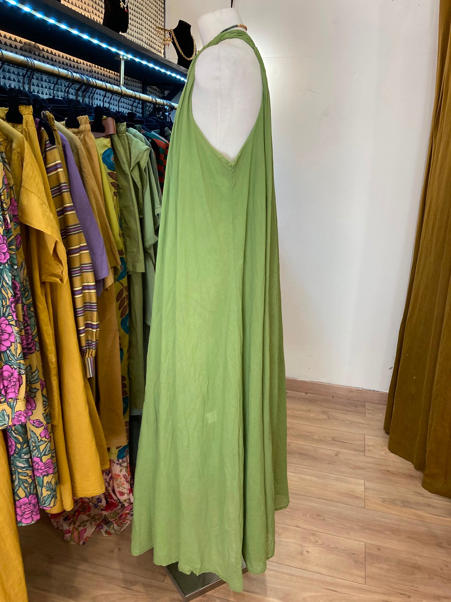 Robe coton vert amande Johanna Paris
