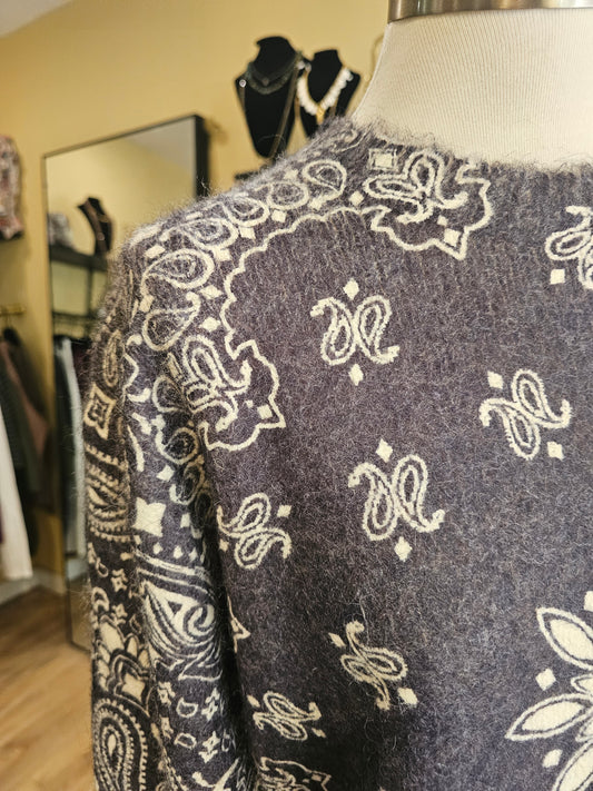 Pull bandana gris bleu