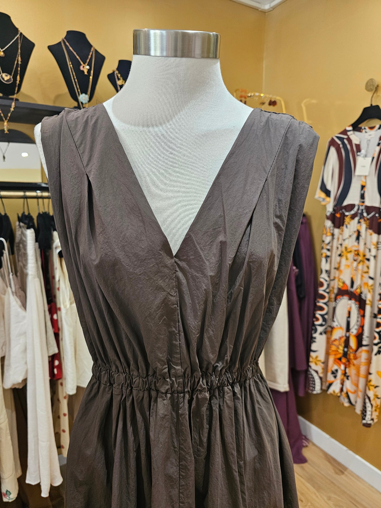 Robe magique en coton marron Johanna Paris
