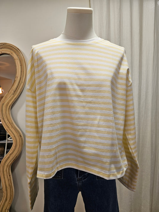 Marinière rayée jaune et blanc