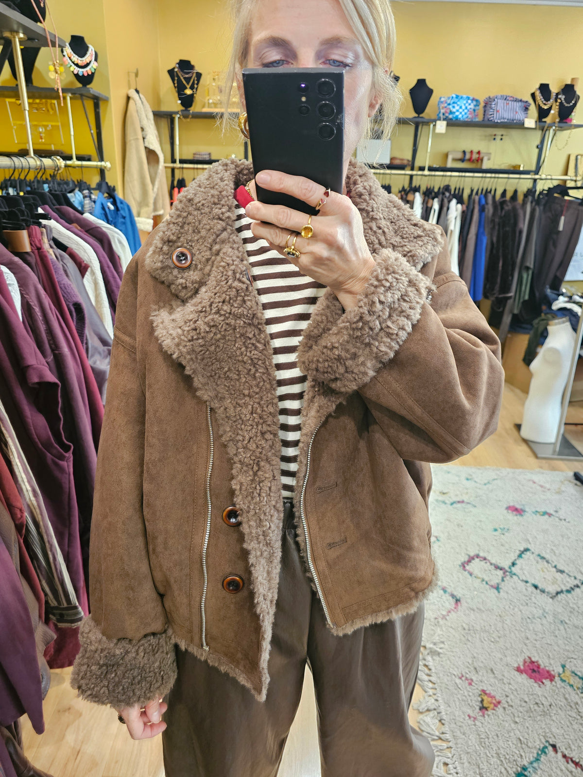 Blouson chocolat reversible Johanna Paris