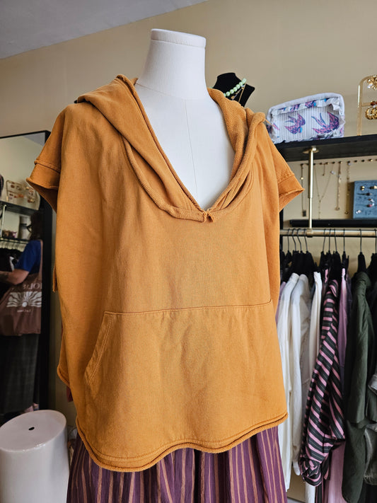 Sweat à capuche moutarde