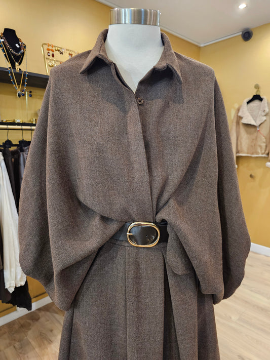 Chemise chocolat manches boules Johanna Paris