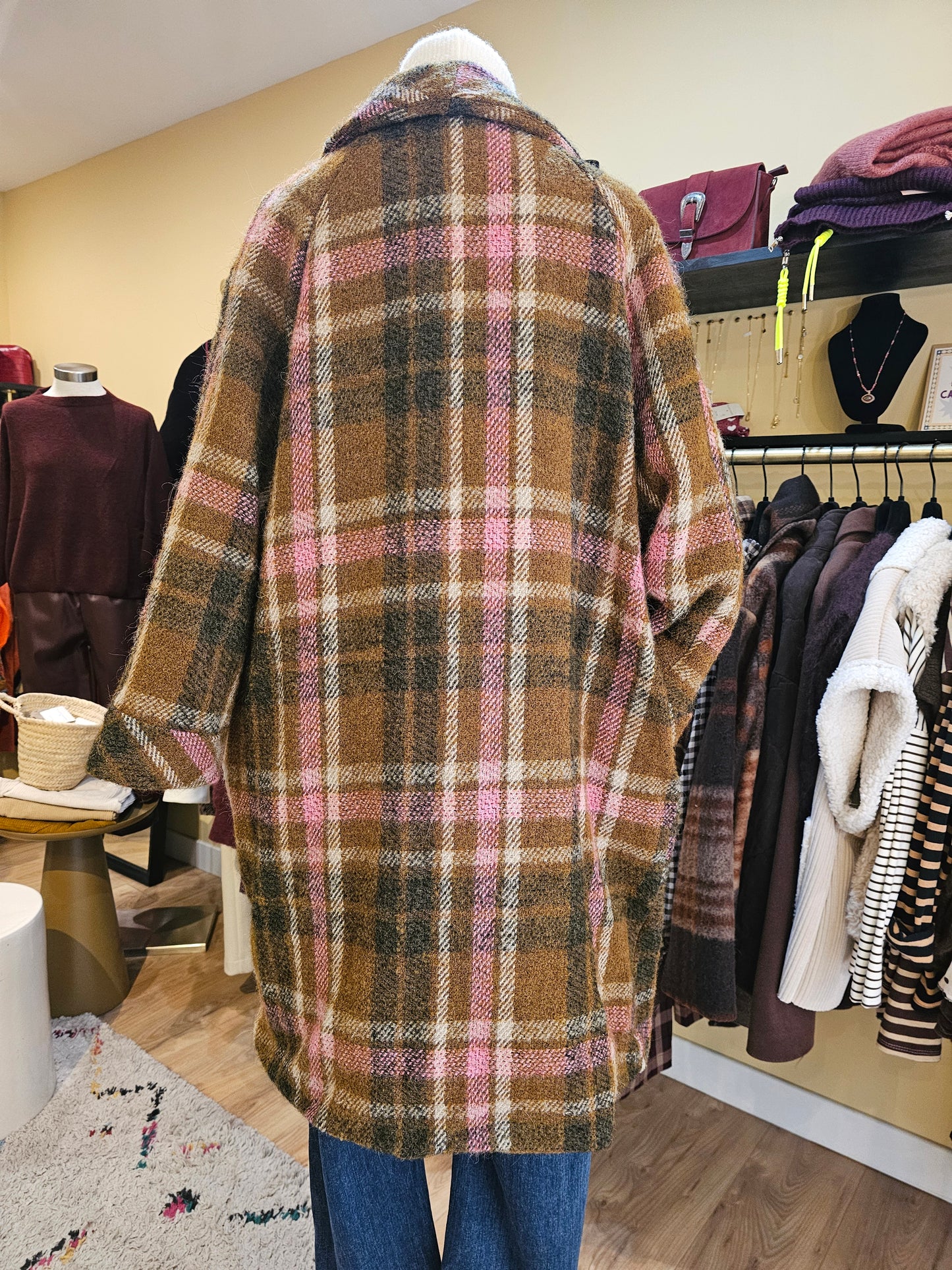 Manteau oversize à carreaux