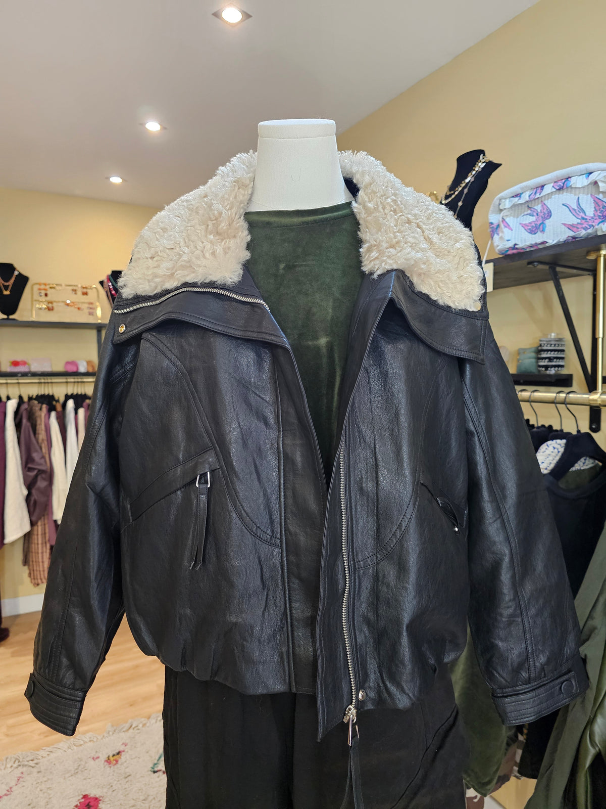 Blouson simili cuir noir