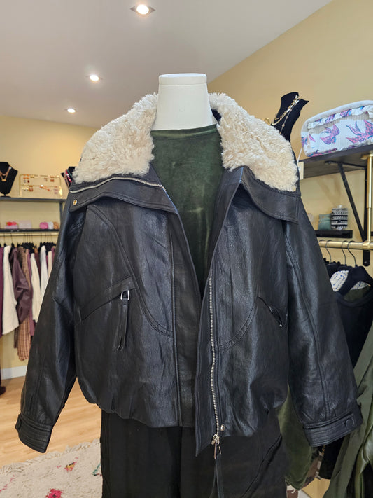 Blouson simili cuir noir