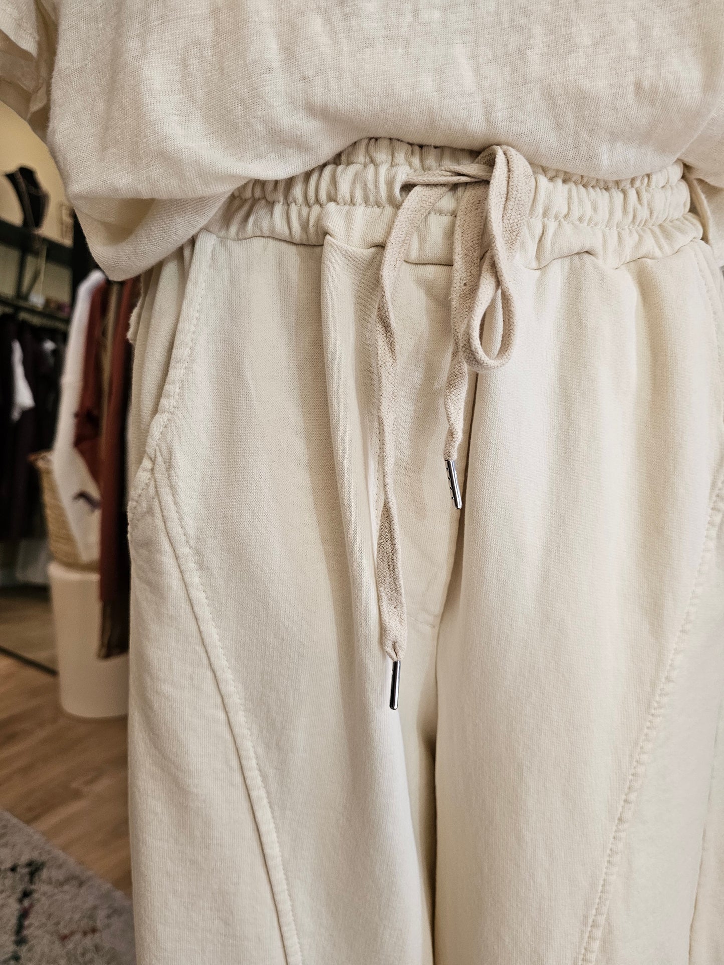 Pantalon jog ecru