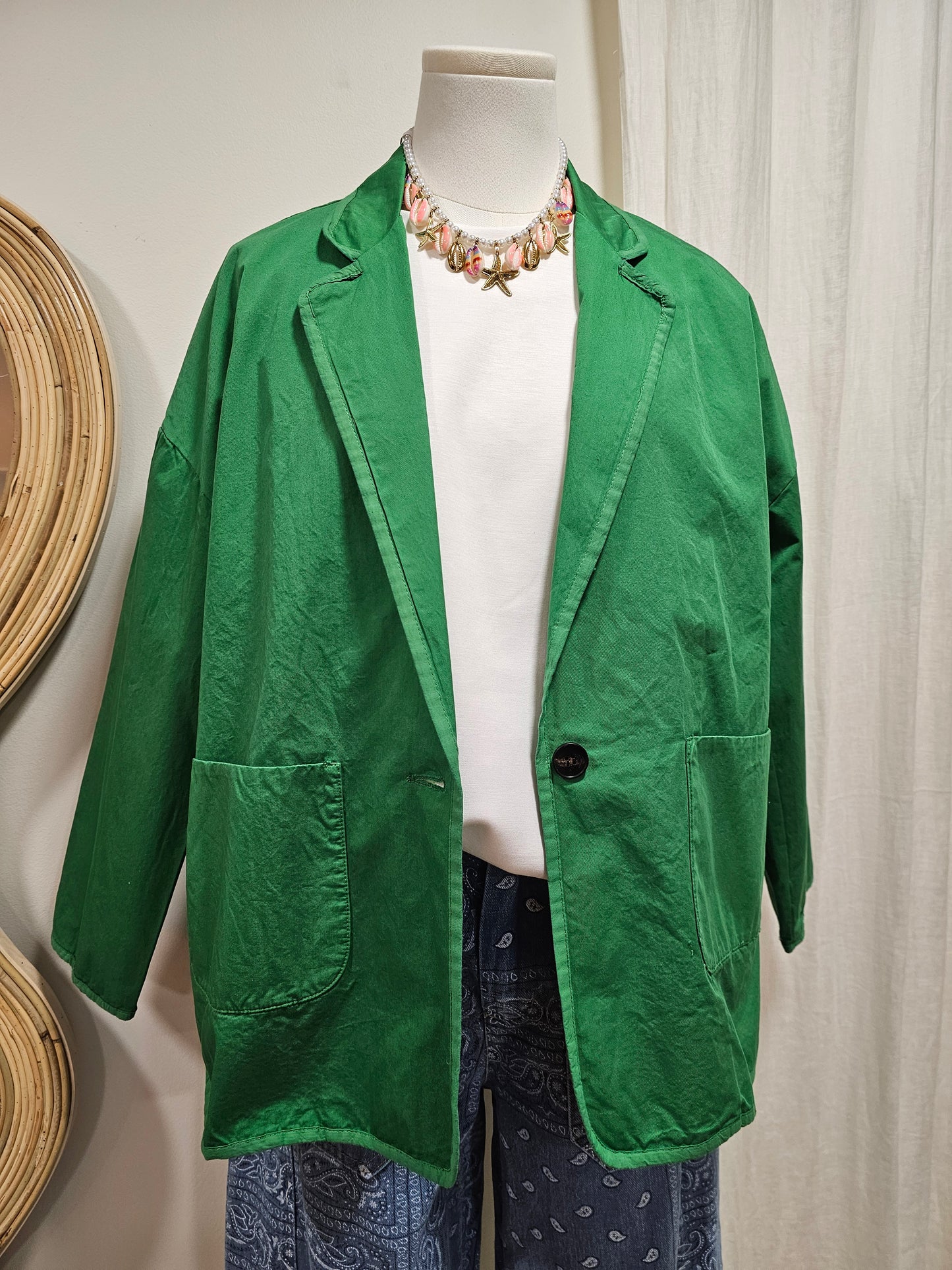Veste verte en coton
