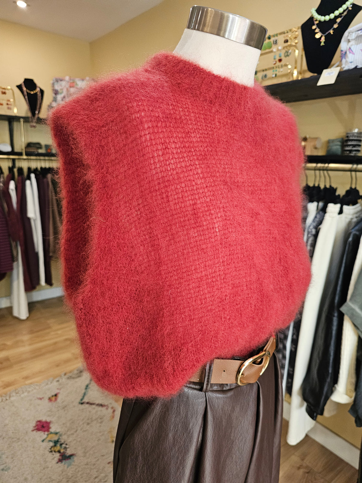 Pull sans manche en mohair
