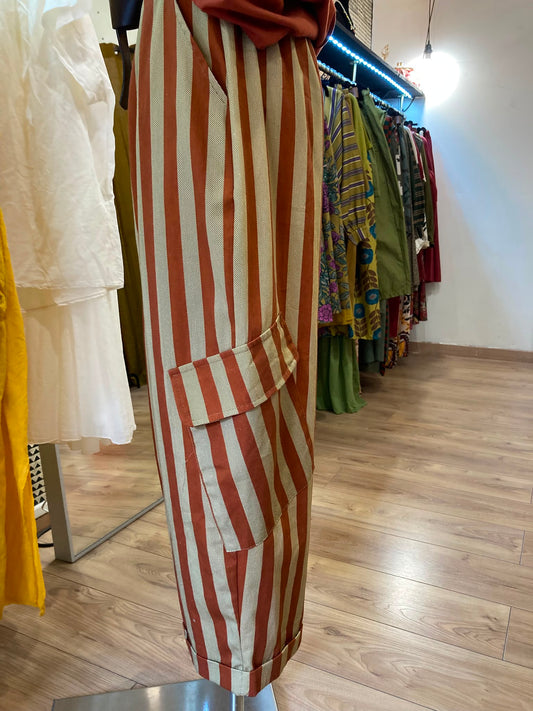 Pantalon large rayé Johanna Paris
