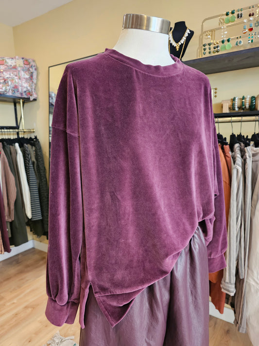 Sweat en velours prune Johanna paris