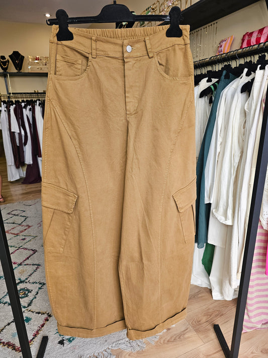Pantalon cargo moutarde