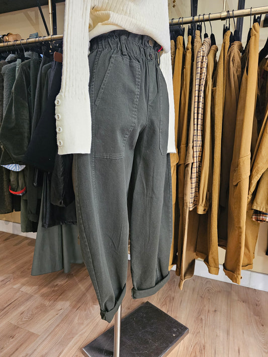 Pantalon po barrel kaki Johanna Paris
