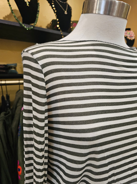 Sous pull rayures kaki