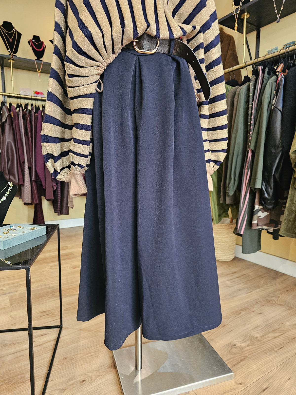 Pantalon large marine Johanna Paris