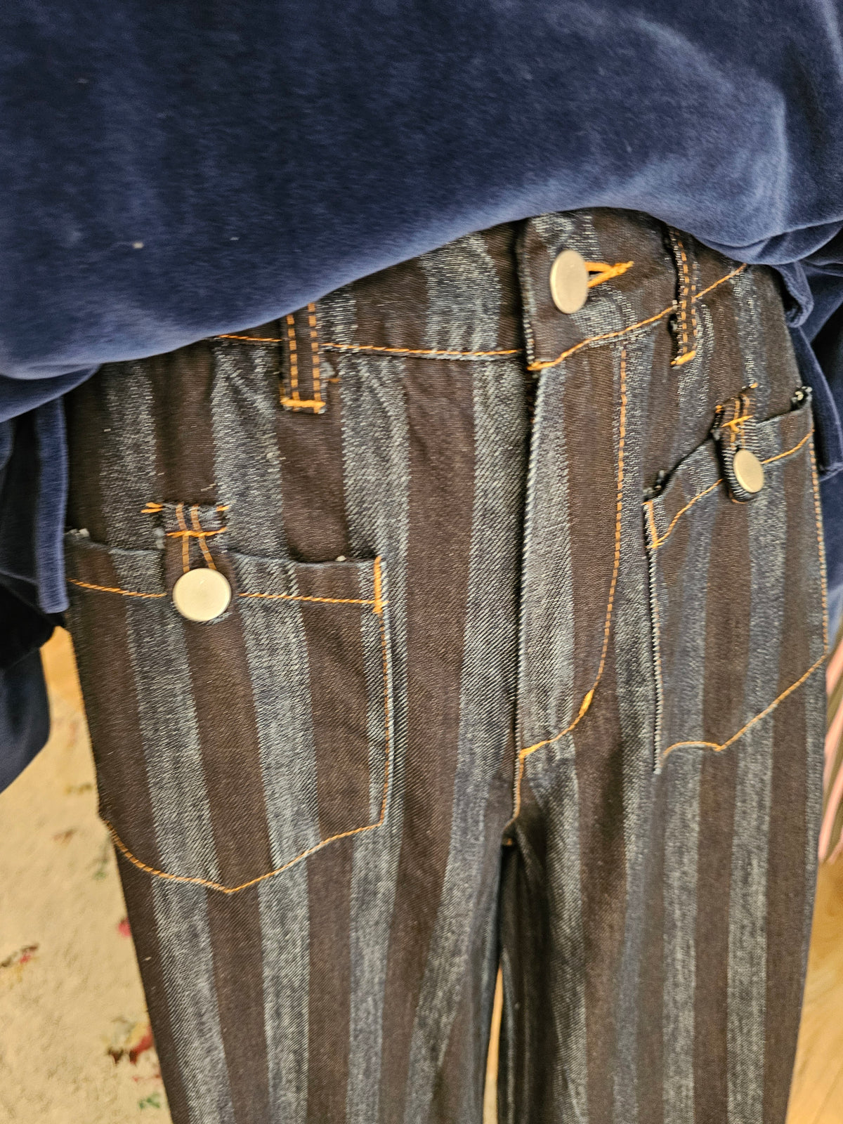 Pantalon en jean rayé