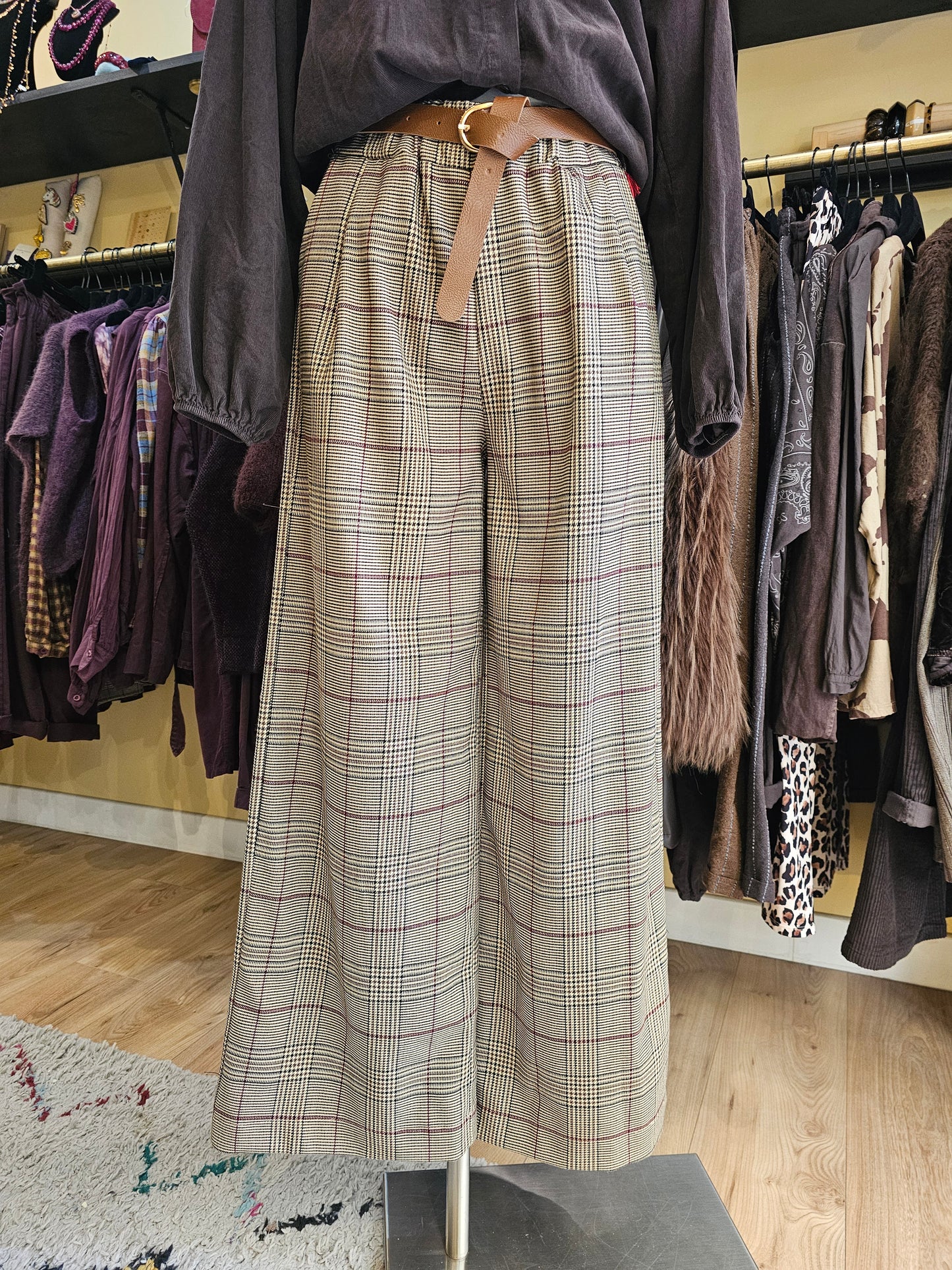 Pantalon large à carreaux Johanna Paris