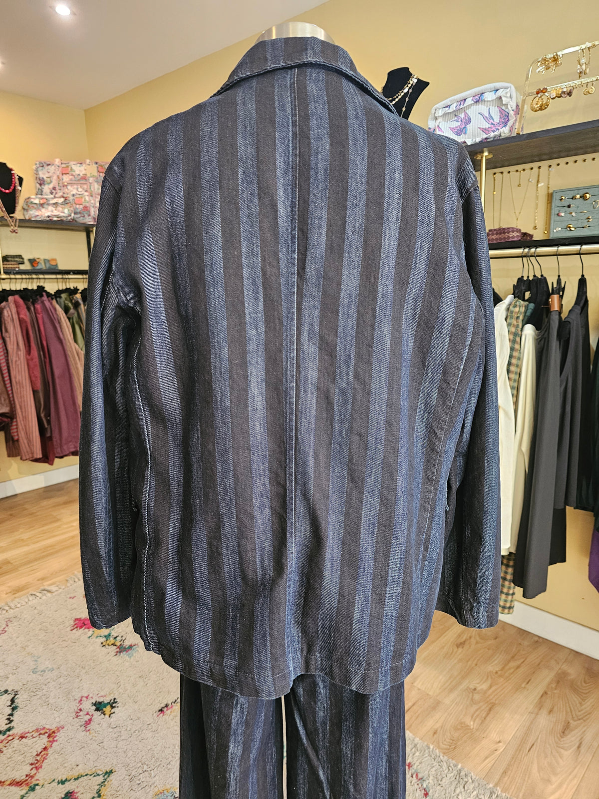 Veste en jean rayée oversize