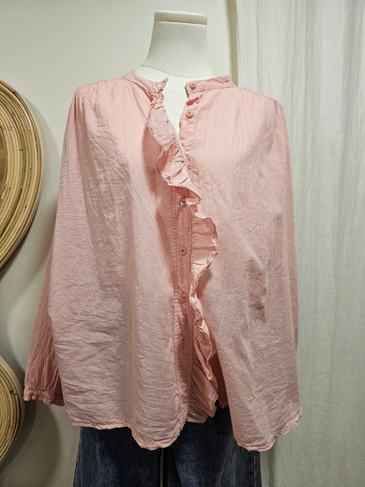 Chemise rose malabar volant Johanna Paris