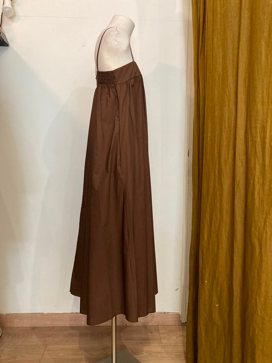 Robe à bretelle marron johanna paris